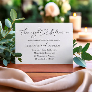 The Night Before Black & White Wedding Invitation