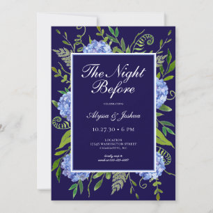 The Night Before Blue Hydrangea Invitation