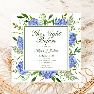 The Night Before Blue Hydrangea Invitation