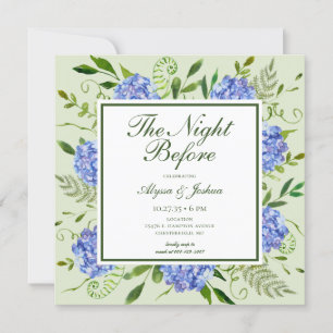 The Night Before Blue Hydrangea Photo Invitation
