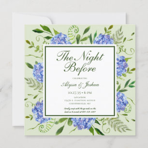 The Night Before Blue Hydrangea QR Code Invitation