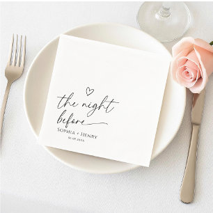The Night Before Calligraphy heart wedding Napkin