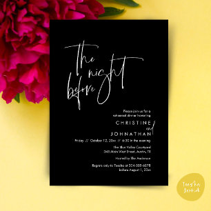 The night before, Casual Wedding Rehearsal Dinner Invitation