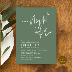 The Night Before, Casual Wedding Rehearsal Dinner Invitation