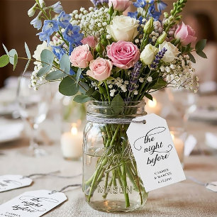 The Night Before Centerpiece Tags Rehearsal Dinner