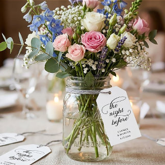 The Night Before Centerpiece Tags Rehearsal Dinner