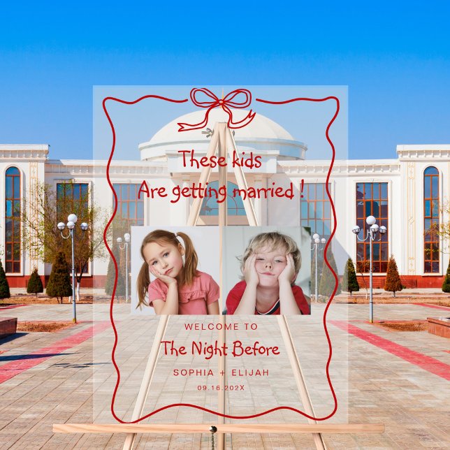 The Night Before Childhood Photos Wedding Acrylic Sign (Creator Uploaded)