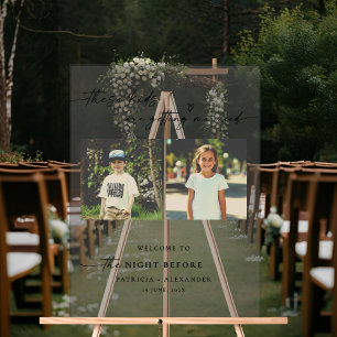 The Night Before Childhood Photos Wedding Acrylic Sign