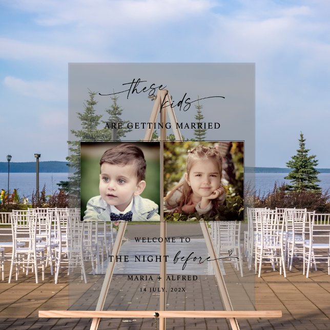 The Night Before Childhood Photos Wedding Acrylic Sign (Creator Uploaded)