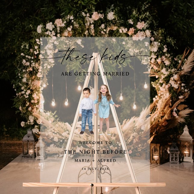 The Night Before Childhood Photos Wedding Acrylic Sign (Creator Uploaded)
