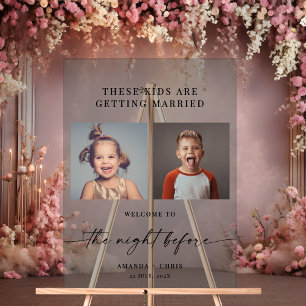 The Night Before Childhood Photos Wedding Acrylic Sign