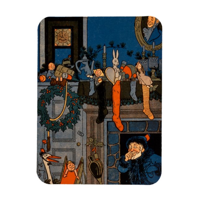 The Night Before Christmas, by Denlow, 1903 (colou Magnet (Vertical)