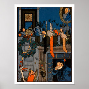 The Night Before Christmas, by Denlow, 1903 (colou Poster