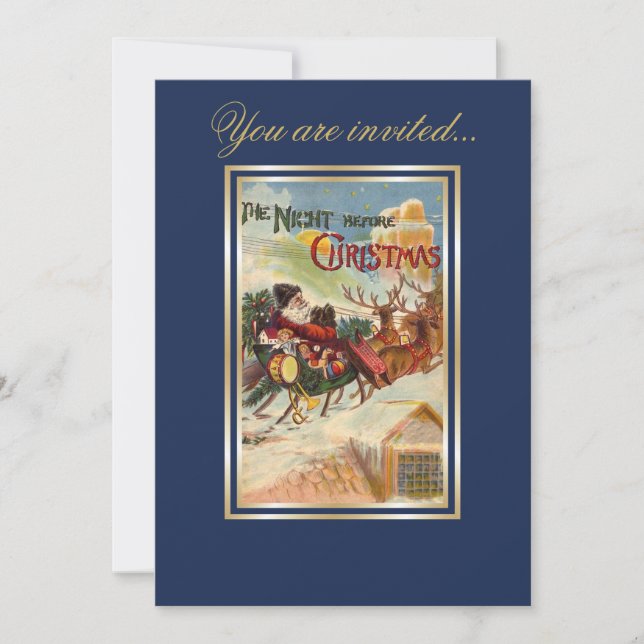 The Night before Christmas Santa Claus dinner Invitation (Front)