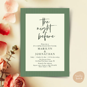 The Night Before Classic Neutral Wedding Rehearsal Invitation