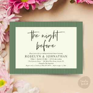 The Night Before Classic Neutral Wedding Rehearsal Invitation