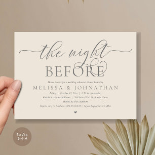 The Night Before, Classy Wedding Rehearsal Dinner Invitation