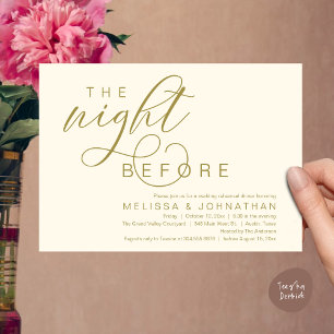 The Night Before, Classy Wedding Rehearsal Dinner Invitation