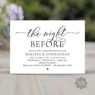 The Night Before, Classy Wedding Rehearsal Dinner Invitation