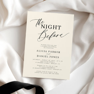 The night before cream rehearsal dinner invitation
