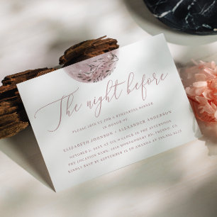 The Night Before. Delicate moon rehearsal dinner Invitation