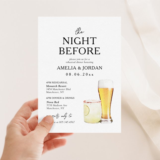 The Night Before Dinner Rehearsal & Drinks Invitat Invitation (Creator Uploaded)