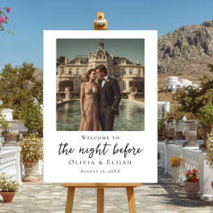 The night before elegant photo welcome poster