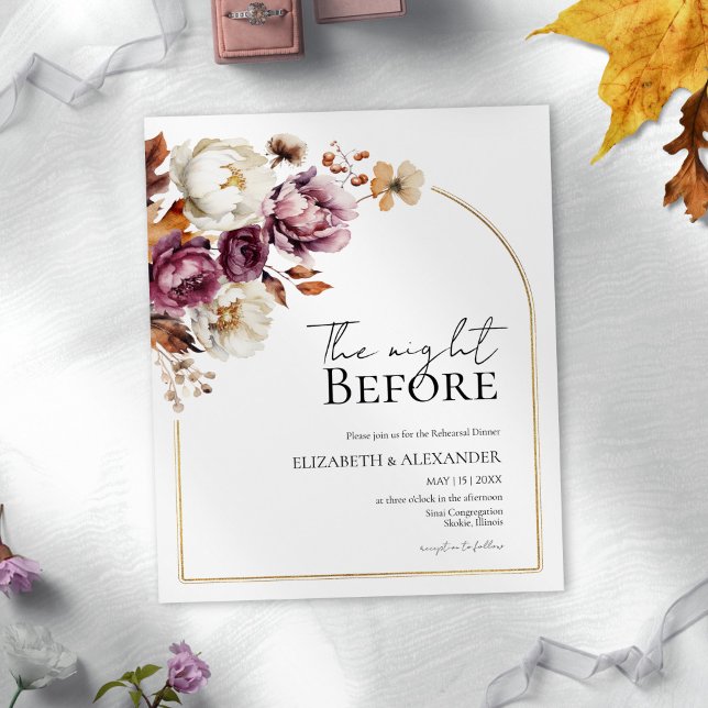 The Night Before Fall Rehearsal Dinner Invitation (Creator Uploaded)