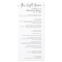 The Night Before Flat Dinner Menu 4 x 9"