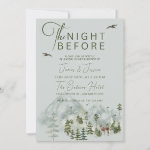 The Night Before Forest Wedding Rehearsal Dinner I Invitation