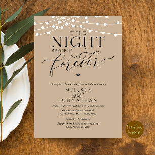 The Night Before Forever Romantic Rehearsal Dinner Invitation
