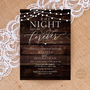 The Night Before Forever Romantic Rehearsal Dinner Invitation