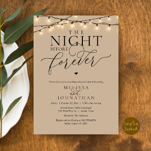 The Night Before Forever Romantic Rehearsal Dinner Invitation