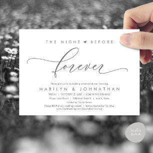 The Night Before Forever Romantic Rehearsal Dinner Invitation