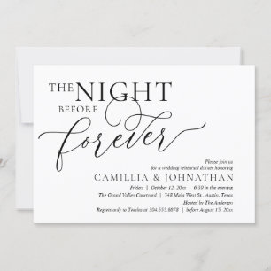 The Night Before Forever, Wedding Rehearsal Dinner Invitation