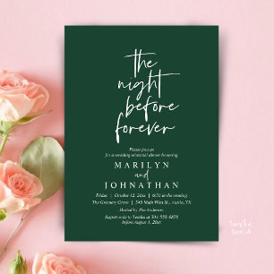 The Night Before Forever, Wedding Rehearsal Dinner Invitation