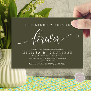 The Night Before Forever, Wedding Rehearsal Dinner Invitation