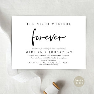 The Night Before Forever, Wedding Rehearsal Dinner Invitation