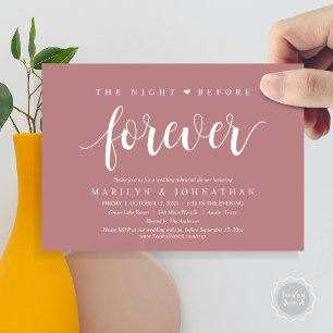 The Night Before Forever, Wedding Rehearsal Dinner Invitation