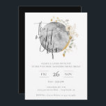 The Night Before Gilded Moon Invitation<br><div class="desc">Elegant watercolor gilded moon adorned with delicate wildflower arrangement. The Night Before,  wedding rehearsal celebration invitation. Modern and chic typography design. Back of card,  shown in black.</div>