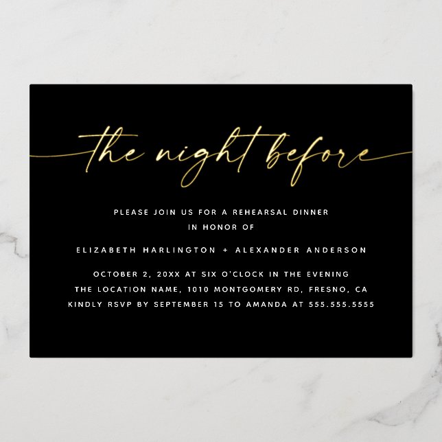 The Night Before | Gold Script Rehearsal Dinner  (Front)