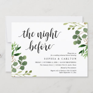 The Night Before, Greenery, Rehearsal Dinner Invitation