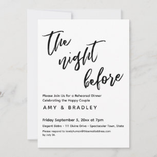 The Night Before Handwriting Typography Invitation