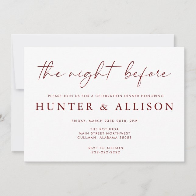 The Night Before | Invitation (Front)