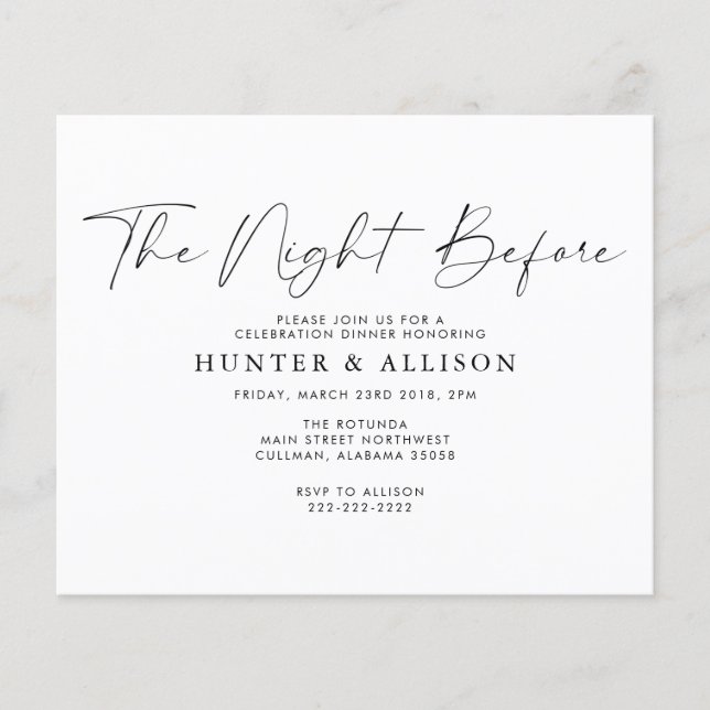 The Night Before Invitation (Front)
