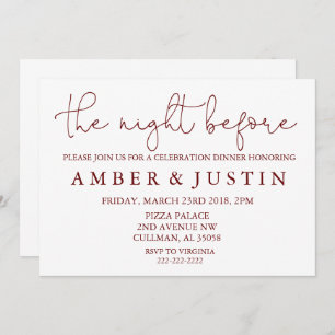 The Night Before   Invitation   Burgundy