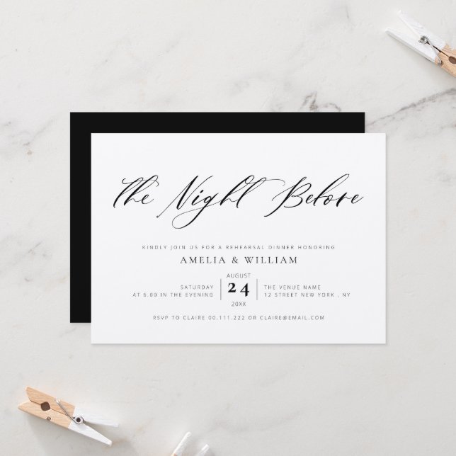 THE NIGHT BEFORE | kraft rehearsal dinner Invitation (Front/Back In Situ)