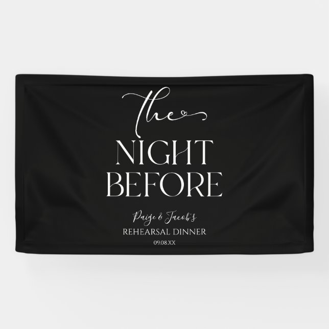 The Night Before Minimal Wedding Rehearsal Dinner Banner (Horizontal)