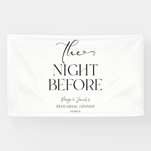The Night Before Minimal Wedding Rehearsal Dinner Banner (Horizontal)