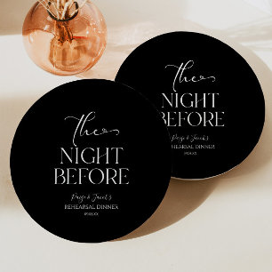 The Night Before Minimal Wedding Rehearsal Dinner Paper Plate